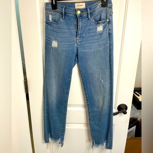 FRAME Le High Straight Jeans - distressed - Picture 1 of 5